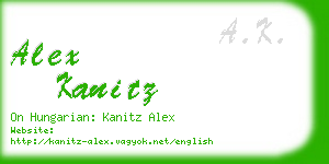 alex kanitz business card